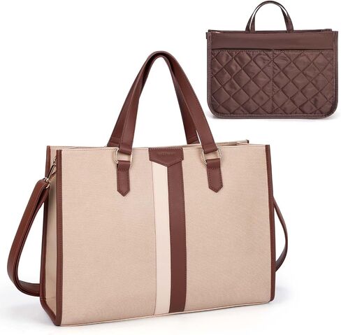 Missnine Laptop Tote Bag for Women 15.6 inch Leather Work Bags Computer Office Handbag with Purse Organizer Insert in Saudi Arabia
