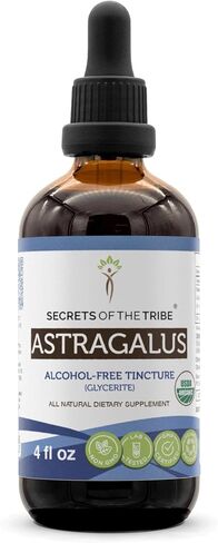 Secrets of the Tribe Astragalus USDA Organic | Alcohol-Free Extract, High-Potency Herbal Drops | Made from 100% Certified Organic Astragalus (Astragalus membranaceus) Dried Root (4 oz) in Saudi Arabia