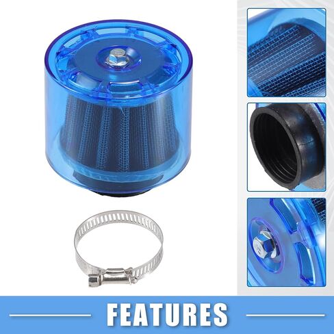 A ABSOPRO Air Filter Cleaner Straight 42mm/1.65" Motorcycle Filter for 110-125cc Most Motorcycles ATV Mopeds Dirt Bikes Race Bikes Blue in Saudi Arabia
