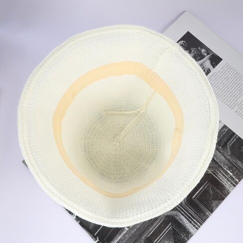 JAZTAKU Women Mesh Woven Bucket Hat, Crochet Bucket Hat for Women Beach Hat, Trendy Sun Hat Packable Foldable in Saudi Arabia