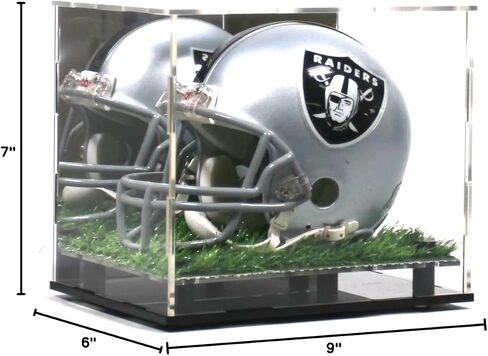 Mini Football Helmet Display Case Stand (2Pack) Box Sports Memorabilia Collectibles (Mirror Platform (2-Pack)) in Kuwait
