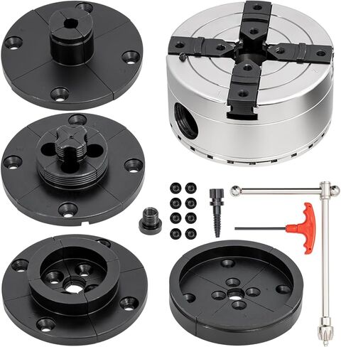 6Inch Lathe Chuck for Woodworking 1" x 8 tpi, 4-Jaw Self-Centering Wood Lathe Chuck Set in Kuwait