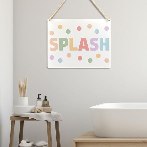 Ryeolo Kids Bathroom Decor, Boho the Kids Bathroom Warning Wood Signs Wall Hanging, Kids Bathroom Wall Decor, Toddler Boy Girl Bathroom Decor, Bathroom Decor for Kids, 10.2x7.8 Inches Wall Pediments in Saudi Arabia