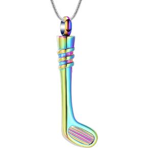 mingkejw Cremation Jewelry for Ashes Golf Cue Stainless Steel Urn Necklace for Human Pet for Ashes –Keepsake Memorial Jewelry