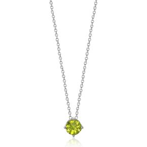 Massete Sterling Silver Floating Solitaire Necklace Pendant for Girls Simulated Birthstone