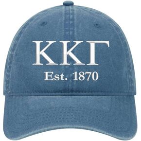 Kappa Kappa Gamma Sorority Baseball Hat - Kappa Embroidered Greek Letter Cap - KKG Pigment Dyed Cotton Twill