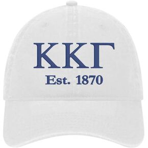 قبعة بيسبول Kappa Kappa Gamma Sorority - قبعة حروف يونانية مطرزة من Kappa - نسيج قطني مصبوغ بصبغة KKG in Kuwait