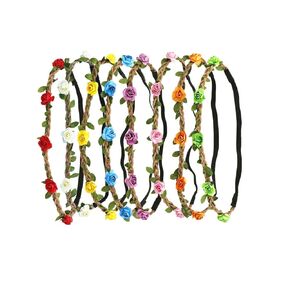 HOPEANT 18 PCS Multicolor Flower Headband Women Girl Bohemian Flower Crown Garland headpieces For Festival Wedding