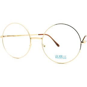 Super Oversized Round Circle Frame Clear Lens Glasses