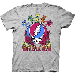 قميص رجالي Grateful Dead Rock - تي شيرت كلاسيكي Grateful Dead Steal Your Face Skull Dancing Bear in Kuwait
