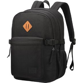 SUPACOOL Large Kids School Backpack, Fashion children's bookbags, Durable & Water-Resistant Middle School Bags For Boys and Girls,college laptop backpack for men and women 15.6inch(Black)