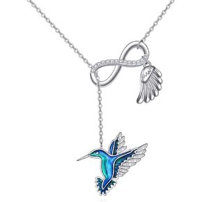 AXELUNA Hummingbird Necklace Sterling Silver Humming Bird Pendant Jewelry Gifts for Women Girls