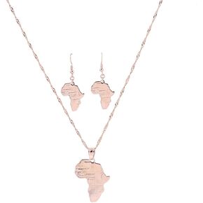 24K Gold Plated African Map Pendant Necklace Jewelry for Women