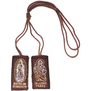 Scapular Jude the Apostle with Our Lady of Guadalupe (Brown)