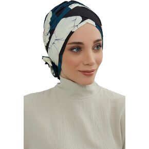 Aisha's Design Printed Instant Turban for Women 95% Cotton Head Wrap Lightweight Cancer Chemo Headwear