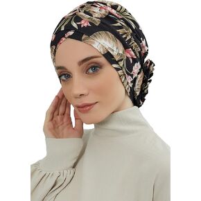 Aisha's Design Printed Instant Turban for Women 95% Cotton Head Wrap Lightweight Cancer Chemo Headwear