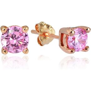 Sterling Silver Cubic Zirconia Round Stud Earrings