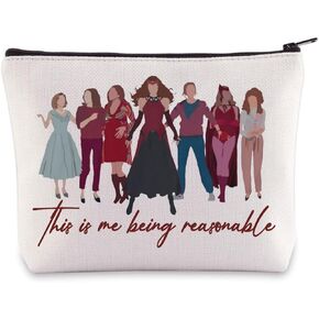 Wanda Witch Cosmetic Makeup Bag Witch Movie Fans Gifts This is Me Being Reasonable Zipper Pouch Bag for Women Girls