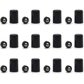 12 قطعة من تركيبات الأسطوانة للزيوت العطرية من الفولاذ المقاوم للصدأ كرات دوارة سوداء بغطاء أسود لزجاجات 5/10/15/20/30 مل من ConStore in Kuwait