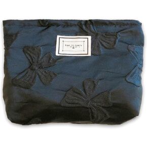 Floral Cosmetic Bags Makeup Bags for Women, Soft Large Makeup Pouch for Girls, Aesthetic Travel Makeup Organizer Bag (Black & Orange)
