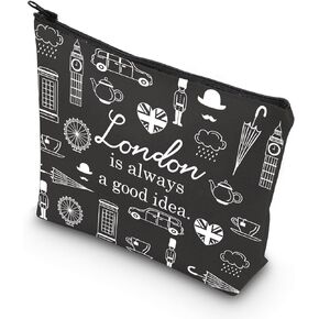 London Travel Gift London City Skyline London Is Always A Good Idea Zipper Pouch Makeup Bag (London tote)