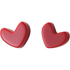 Minimalist Red Heart Love 925 Sterling Silver Cartilage Tiny Stud Earrings for Women Girls Cute Acrylic Heart Piercing Studs Hypoallergenic Fashion Jewelry Birthday Christmas Gift Her Daughter Bff