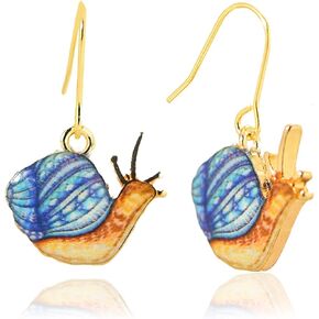 Lovely Dangling Animal Earrings | For Animal Lovers (Snail Blue)