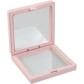 10 Pcs Floating Frame Display Cases 3D Transparent Floating Frames Clear Jewelry Storage Boxes Coin Display Holders Pink