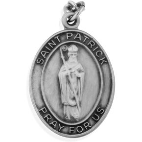 Oval Pewter Saint Medal with Holy Card