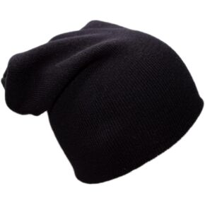 Bright Neon Slouchy Long Oversized Beanie Hat, Warm Winter Knit Cuffed Cap for Men or Women