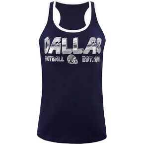 Women City Football Fans Athletic Sporty Vest Tank Tops Shirts - Navy & White in Kuwait