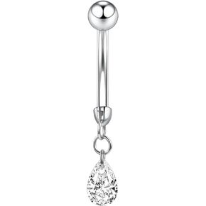FUNLMO 14G Dangle Belly Button Ring Belly Piercing Belly Button Jewelry Titanium Navel Ring Navel Jewelry Internally Threaded Navel Belly Piercing Jewelry