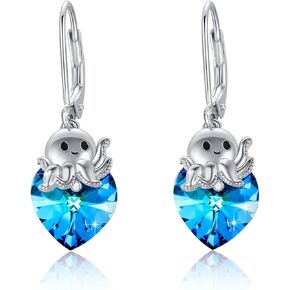 Dolphin Earrings 925 Sterling Silver Ocean Dolphin Earrings Nautical Dolphin Hoop Earrings Dolphin Narwhal Jewelry Gift for Women Girls Sensitive Ears