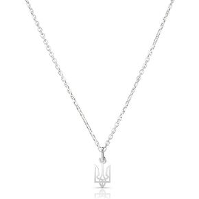 Ukrainian Tiny 7 mm Trident Trizub Necklace Genuine .925 Sterling Silver Dainty Necklaces Minimalist Design | Ukraine Jewelry