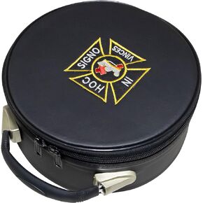 UK empire group limited Masonic Knights Templar Commandery Crown Cap Case Black Cross Emblem, Freemason Hat Carrying Box