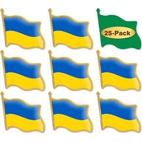 25/50/100/200 Pcs Ukraine Flag Lapel Pins Bulk -Small Metal Ukrainian Pins Brooch Badge Souvenir For Men Women Clothes Bags Hats