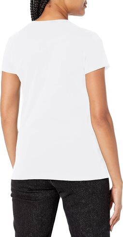 A｜X ARMANI EXCHANGE Women's Pima Slim Fit Cotton Jersey Velvet Logo V Neck Tee in Saudi Arabia
