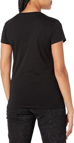 A｜X ARMANI EXCHANGE Women's Pima Slim Fit Cotton Jersey Velvet Logo V Neck Tee in Kuwait
