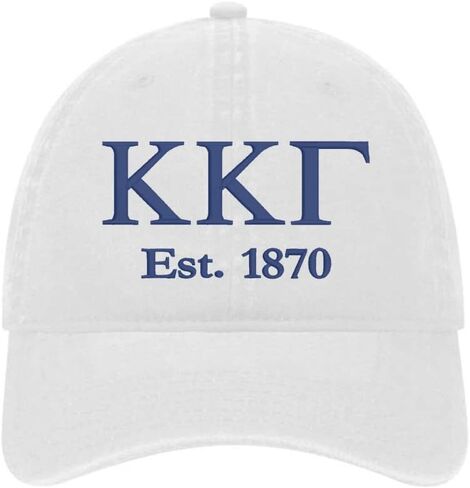 قبعة بيسبول Kappa Kappa Gamma Sorority - قبعة حروف يونانية مطرزة من Kappa - نسيج قطني مصبوغ بصبغة KKG in Kuwait