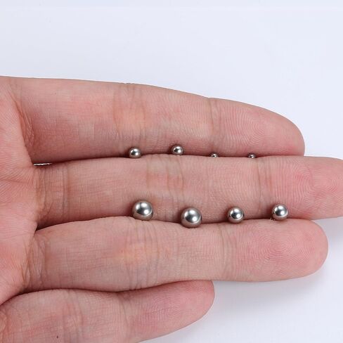 CASSIECA 4 أزواج من الأقراط الجراحية المصنوعة من الفولاذ المقاوم للصدأ وأقراط من الفولاذ المقاوم للصدأ للنساء والرجال قوس قزح AB مكعب زركونيا الكرة الغضروف ترصيع أقراط مضادة للحساسية للآذان الحساسة in Kuwait