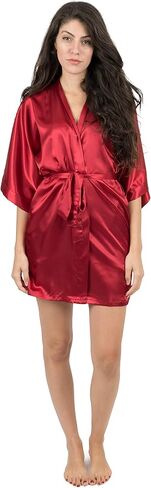 Leveret Womens Satin Robe Christmas Robe (Size X-Small-XX-Large) in Saudi Arabia