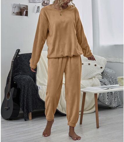 المرأة بيجامة صوف مجموعات لينة الدافئة الفانيلا ملابس خاصة طويلة الأكمام 2 قطعة غامض الشتاء PJ مجموعة السيدات المتسكعون in Kuwait