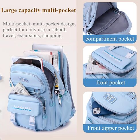 EKUIZAI Aesthetic Rolling Backpack for Girls Large-capacity secondary school bag Solid Color Girls Trolley Backpack (Purple) in Kuwait