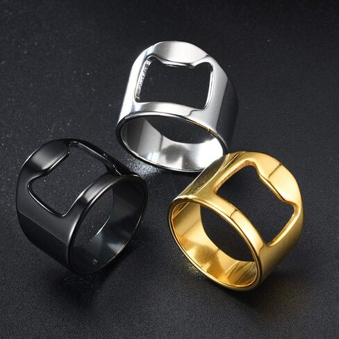 SINLEO Stainless Steel Beer Bar Tool Finger Bottle Opener Ring Creative Jewelry in Saudi Arabia
