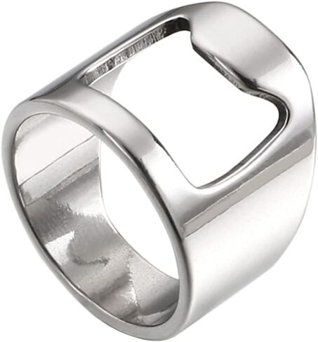 SINLEO Stainless Steel Beer Bar Tool Finger Bottle Opener Ring Creative Jewelry in Saudi Arabia