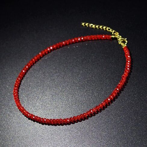 twinkle eye Handmade Natural Crystal Beaded Choker Necklace Spinel Multi Faceted Crystal Beads Choker Beaded Necklace For Women Girls in Kuwait