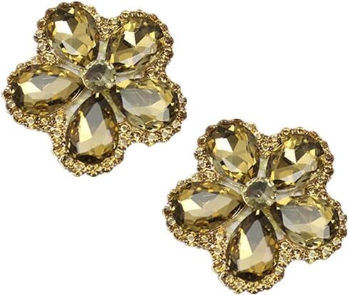 Rhinestone Crystal Shoe Clips Charm Decoration Clips for Shoes Metal Shoes Clip Accessories 1 Pair in Saudi Arabia