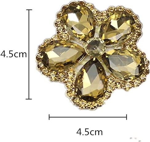 Rhinestone Crystal Shoe Clips Charm Decoration Clips for Shoes Metal Shoes Clip Accessories 1 Pair in Saudi Arabia