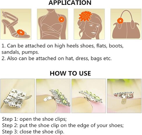 Rhinestone Crystal Shoe Clips Charm Decoration Clips for Shoes Metal Shoes Clip Accessories 1 Pair in Saudi Arabia