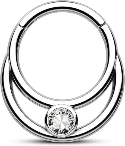 سم Crareesi هوس حلقة الحاجز المزدوج 16G الحاجز خواتم 316L الجراحية الصلب الحاجز مجوهرات للنساء Daith أقراط اللولب الغضروف ثقب المجوهرات in Kuwait